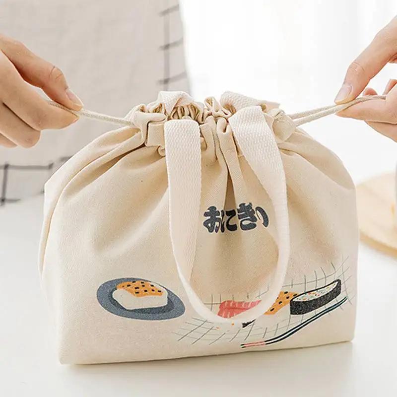 Kühltasche für Lunchbox mit japanischem Muster im japanischen Stil, tragbare isolierte Lunchtasche aus Segeltuch, Thermo-Lunch-Taschen für Lebensmittel, Picknick, für Frauen und Kinder