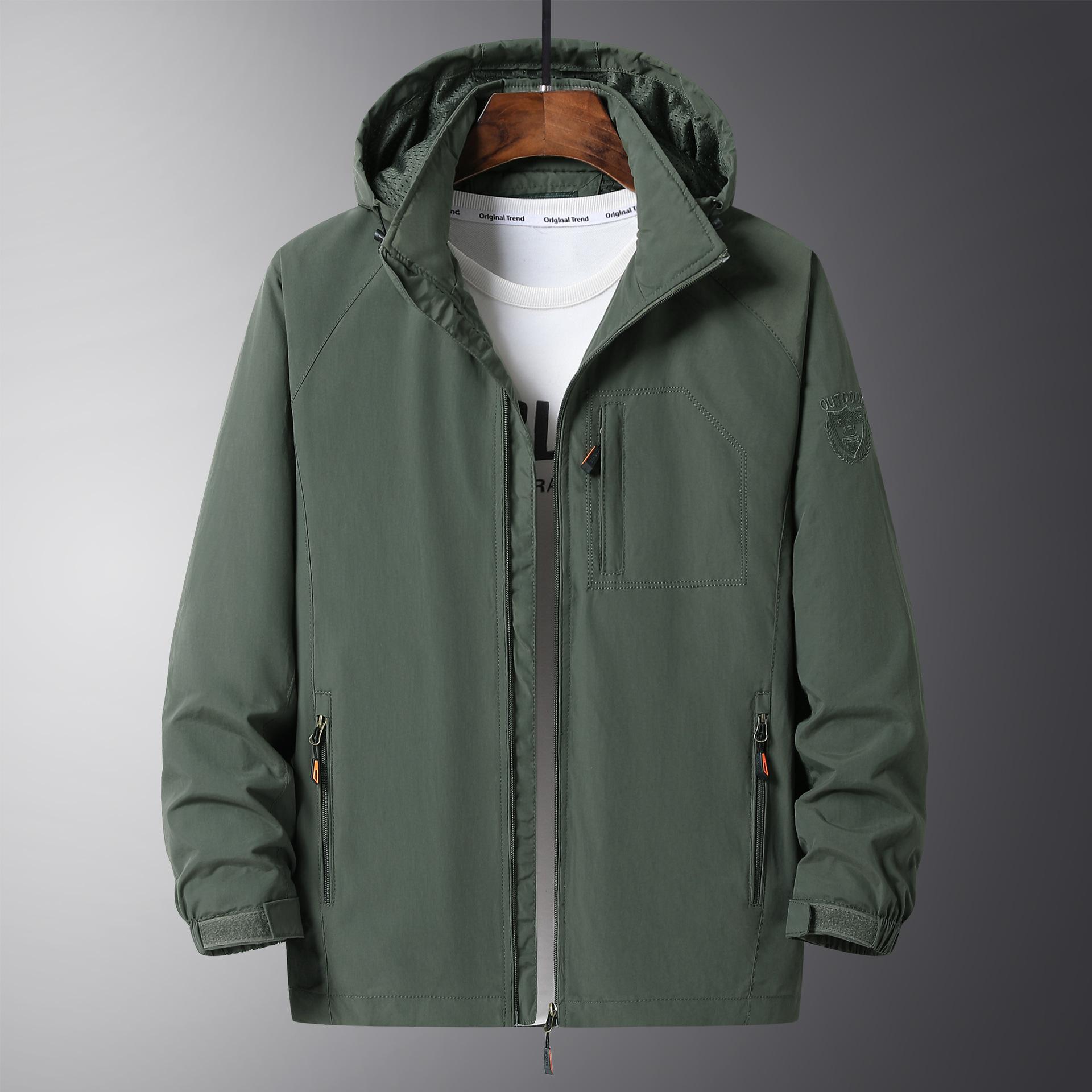 

Куртка мужская с капюшоном, весенне-осенняя куртка, новая большая тонкая куртка, мужская повседневная куртка с несколькими карманами, мужская одежда 5XL