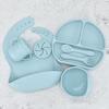 Children's Silicone Feeding Plate Set - Divided Three-Section Baby Plate