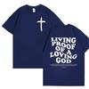 Living Proof of A Loving God Letters Print T Shirts Unisexs Inspirational Christian Apparel T Shirt Short Sleeve ONeck Tshirts