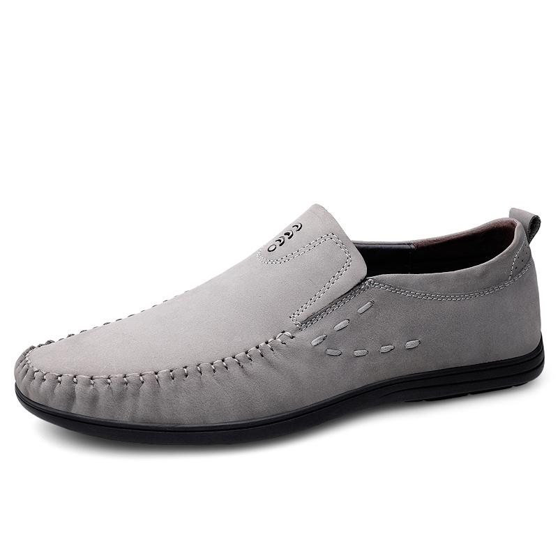 Genuine Leather Men Casual Shoes Luxury Brand Soft Mens Loafers Handmade Moccasins Comfy Slip On Driving Shoes Outdoor Walk Flat