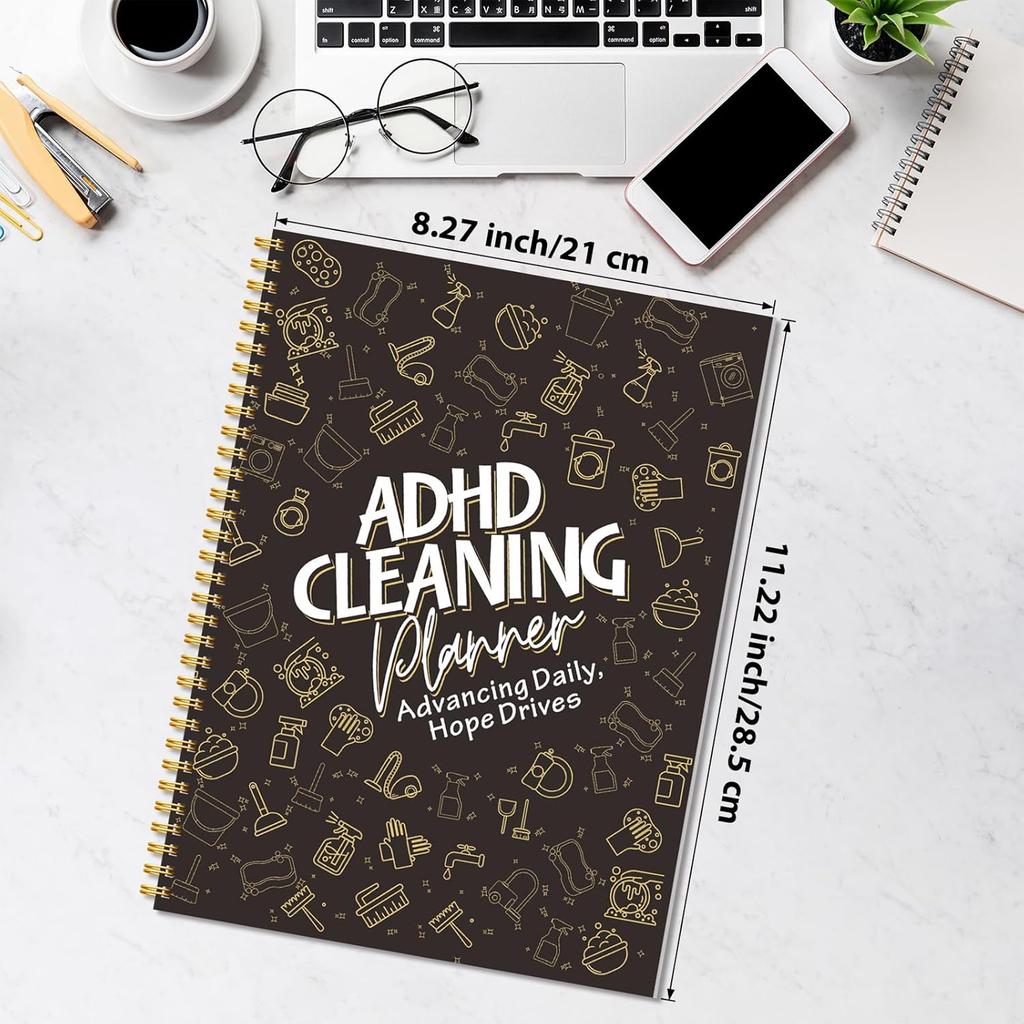 ADHD Cleaning Planner, Weekly and Monthly Organizing Planner with Cleaning Schedule and Checklist for Adults, Women for Household, Home, Kitchen,