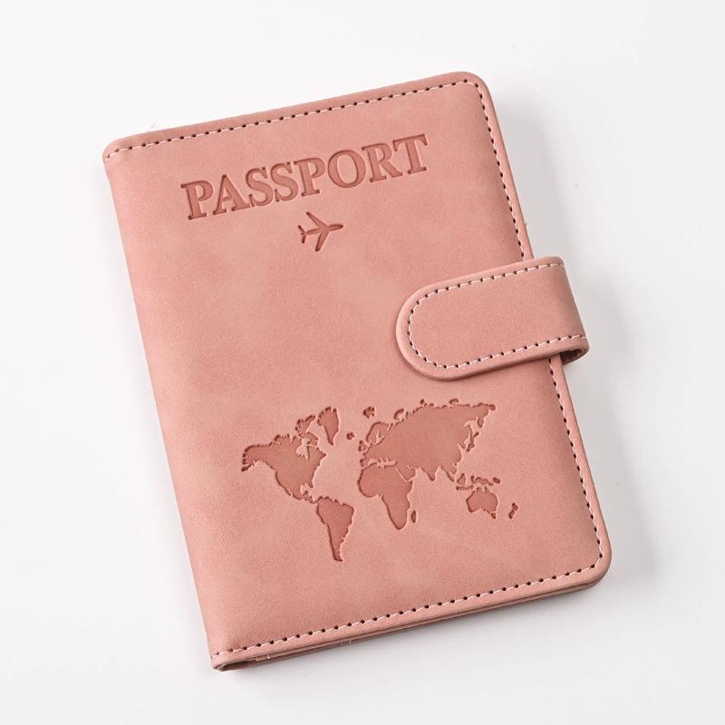 Men Women Nubuck Leather Passport Cover Travel Mad Holder Case Ticket Wallet with Credit Card Holder Protector Cover