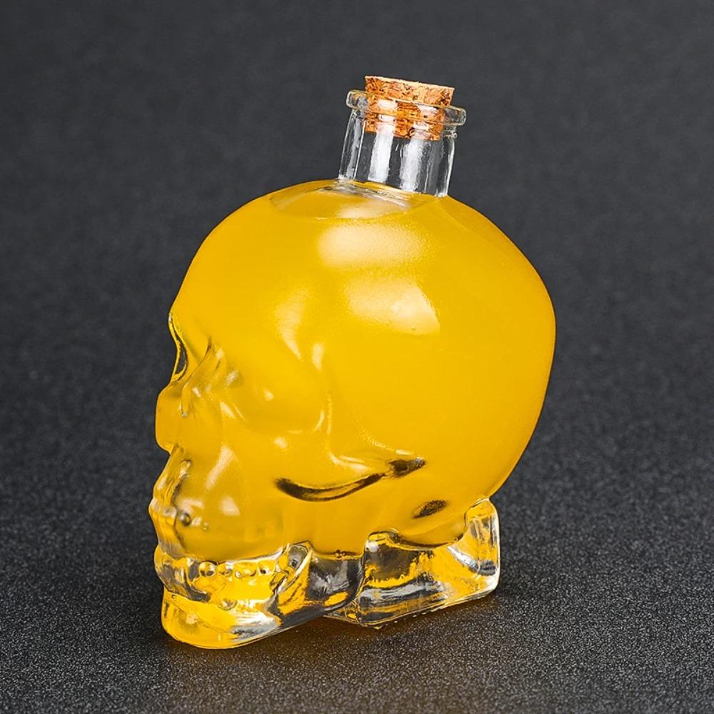 Glass Skull Head Cup 100-750ML Water Bottle Creative Skull Head Wine Bottle  Halloween Gift