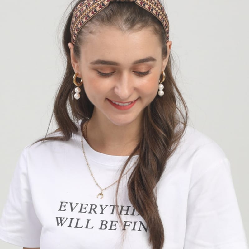 LALA Ethnic Hairband-BEIGE#