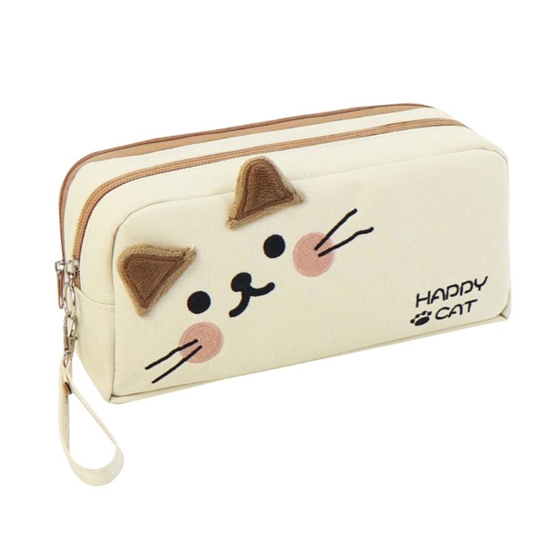 

High Capacity Pencil Case Pen Pouches Marker Pen Organizers Storage Bag Travel Makeup Pouches for Office School Travel білий