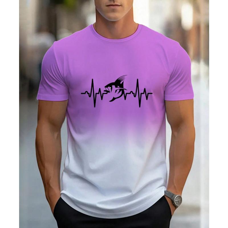 

Весна и лето 2024 года, новая градиентная разноцветная футболка Shark Creative Street Fashion Trend Top XL