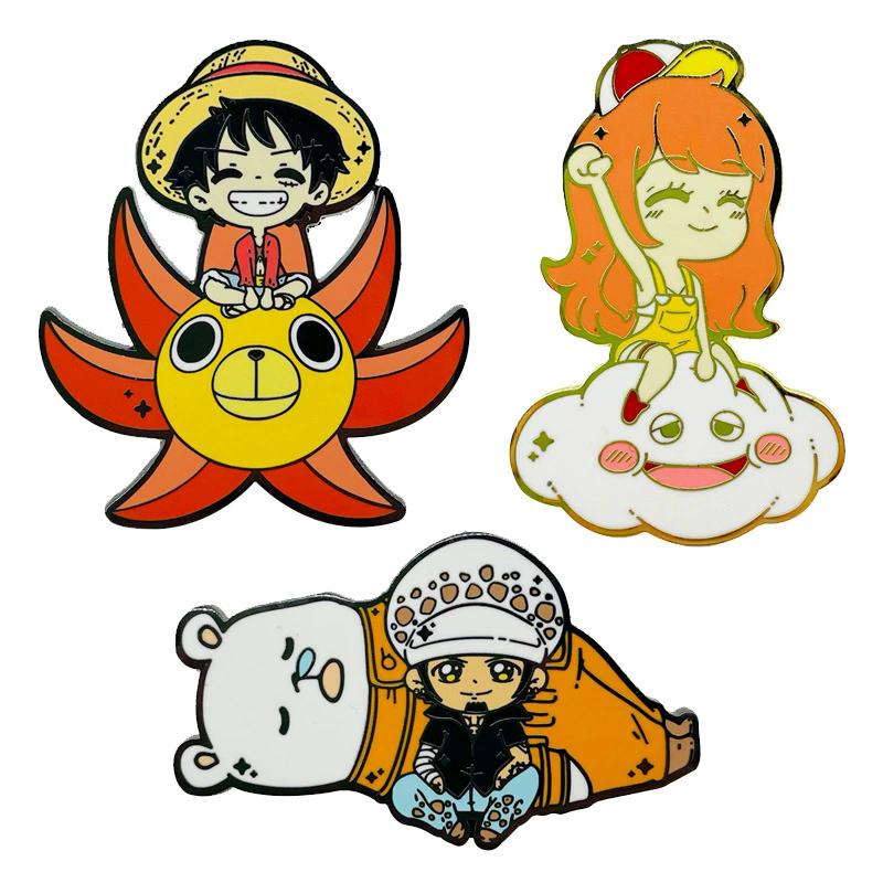 Creativity Anime One Piece Enamel Pins Monkey D Luffy Badges Men Women's Brooches Cool Briefcase Badges Decorate Gifts