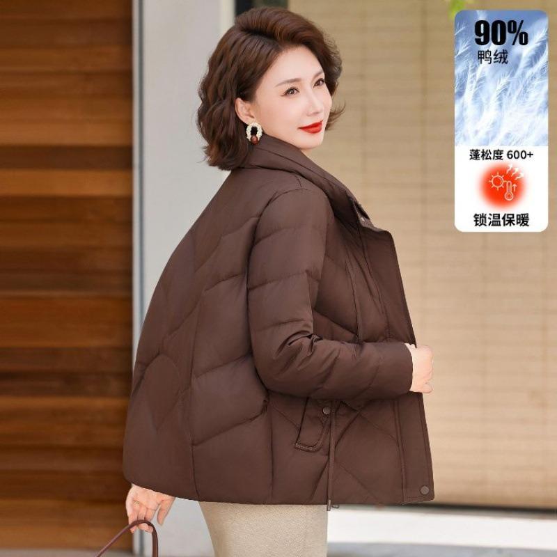 Winter White Duck Down Padded Jacket, New Solid Color 0 Down Jacket Women