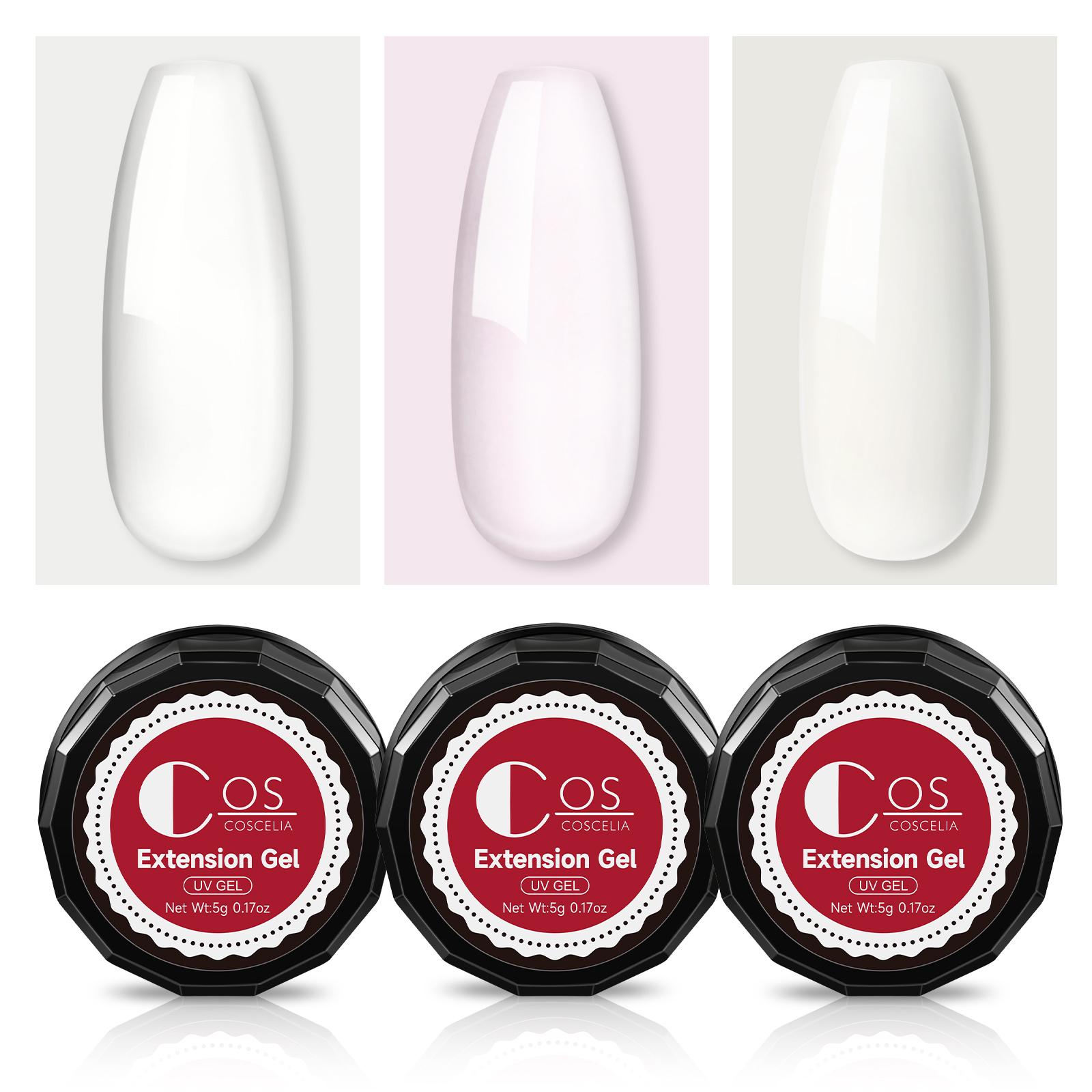 

COSCELIA Розовый Белый Прозрачный УФ-гель Полуперманентный гель-лак для ногтей Инструменты для дизайна ногтей Верхнее покрытие для ногтей Комплект гель-лака Stick Стразы Набор для дизайна ногтей