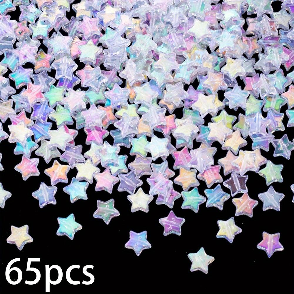 

65/125/185 шт. акриловых бусин-звездочек, очаровательные декоративные бусины цвета AB, сделай сам летний пляжный браслет на ногу, серьги, брелок 65pcs
