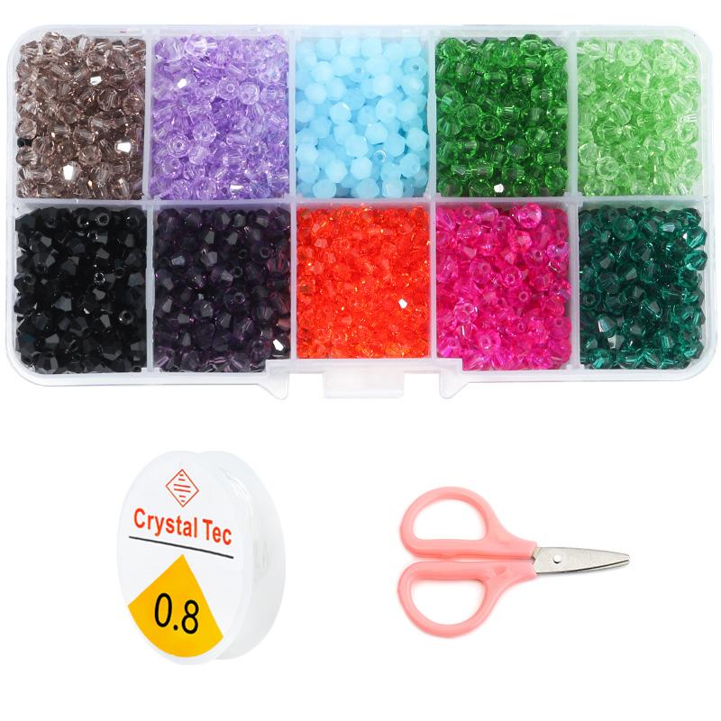 Jewelry Making Kits Czech Crystal Bicone Beads Kit For Making Jewelry Material Loose Spacer Beads Box DIY Bracelet Earrings