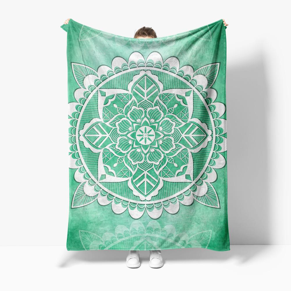 Boho Mandala Throw Blanket Textured Geometric Pattern Decorative Cushion Cover Bed Sofa Throw Blanket 75x100cm