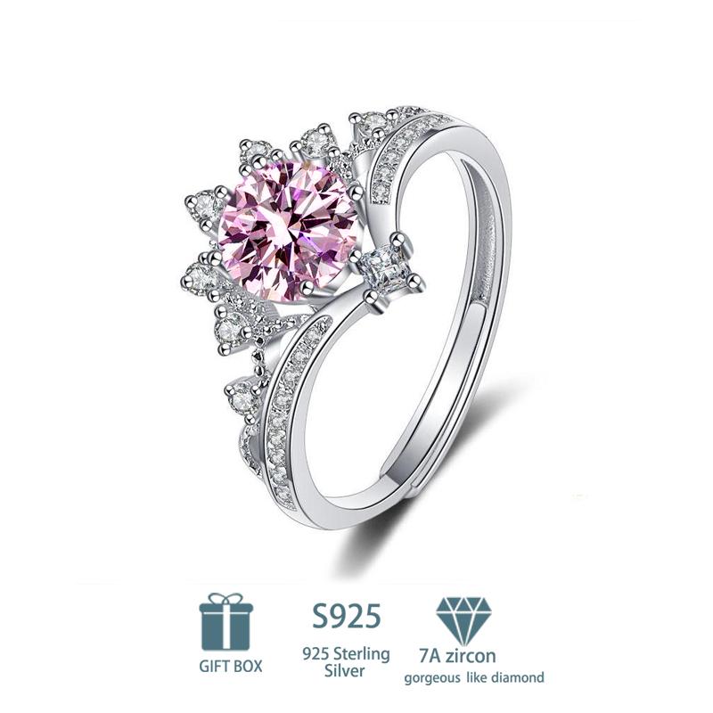 Tancise-Anillo de moissanita de circón 7A para mujer, de Plata de Ley 925 clásico, joyería para mujer, regalos de fiesta de boda