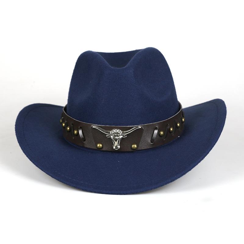 Cowboy hat retro jazz hat western cowboy woolen top hat felt hat retro imitation sheep hat cowboy hat