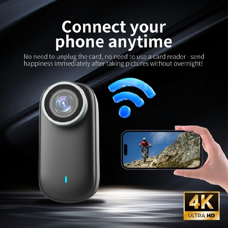 4K Magnetic Mount Camera Rotatable Head 1080P Adjustment 3H Continuous Recording Wide View Smartphone Sharing