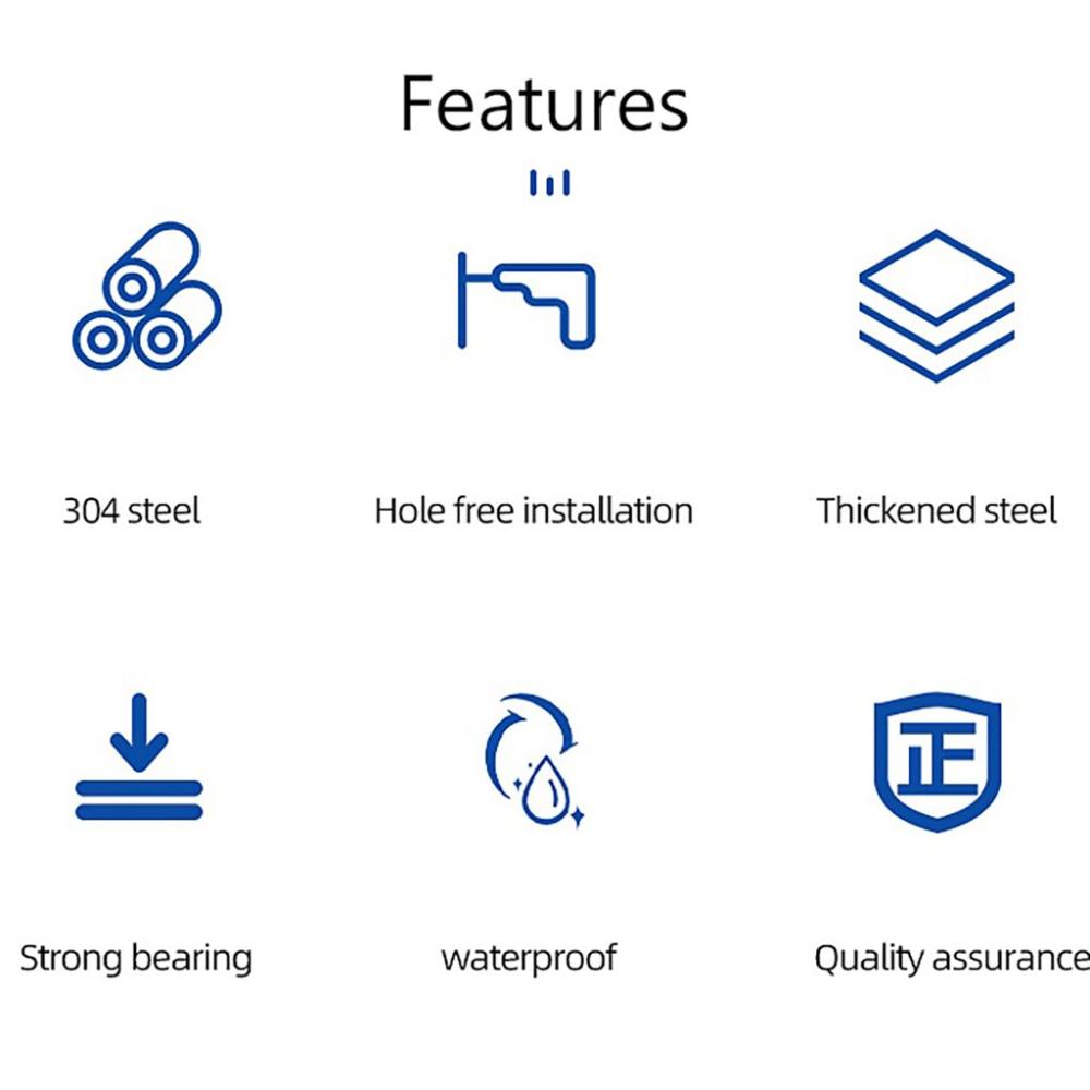 Shelves Stainless Steel Wall Mounted Bottle Holder Shower Rack Matel Hook Shampoo Organizer