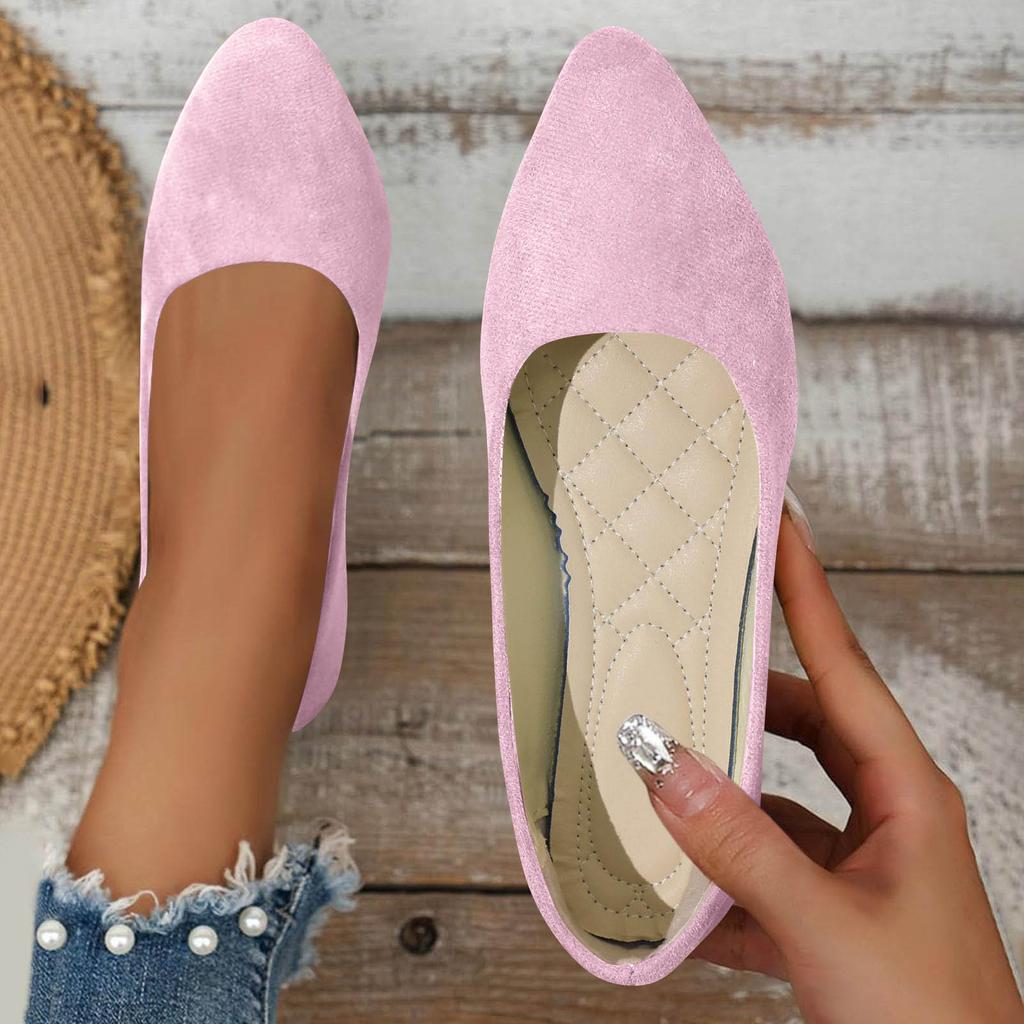 Women's Ballet Flats - Elegant Comfortable With Heel Balerina Shoes Summer Pointed Flat Shoes For Women
