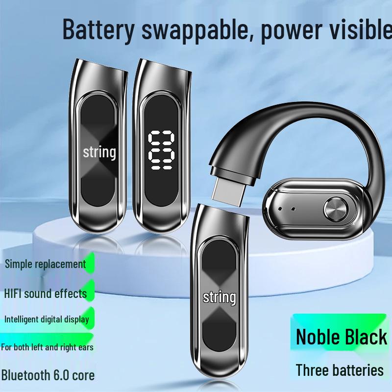 2025 New Model Wireless Bluetooth Earphones with Instant Battery Swap & Ultra-Long Life - In-Ear Sports Bone Conduction Headphones