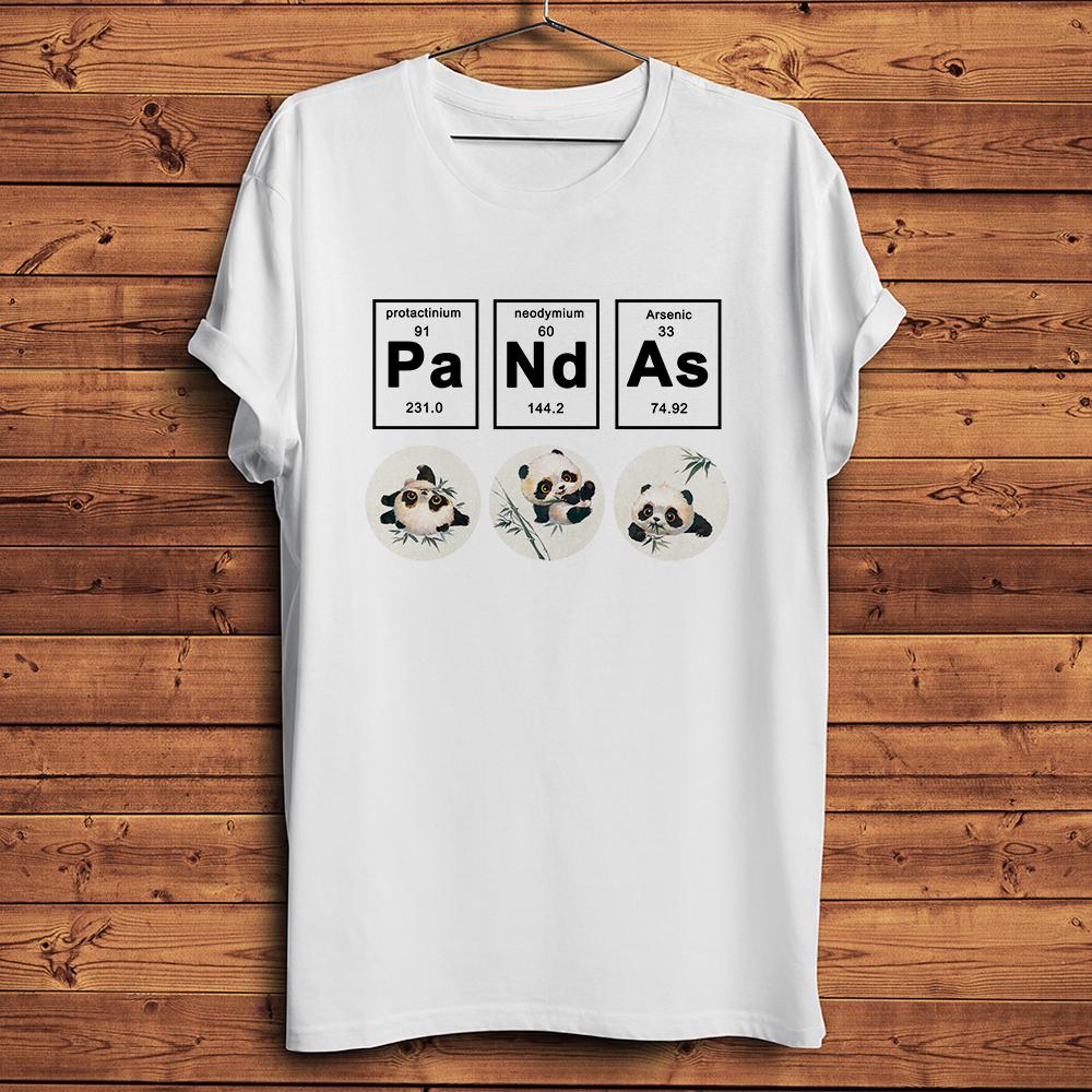 

EleUnisexts Periodic Table StyleCute Panda Funny T Shirt UnisexWhite Casual TshirtShort Sleeve StreetwearUnisex Geek Teenocrack 4XL