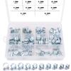 60Pcs 10 Size Mini Fuel Injection Style Hose Clamp Assortment Kit For Diesel Petrol Pipe