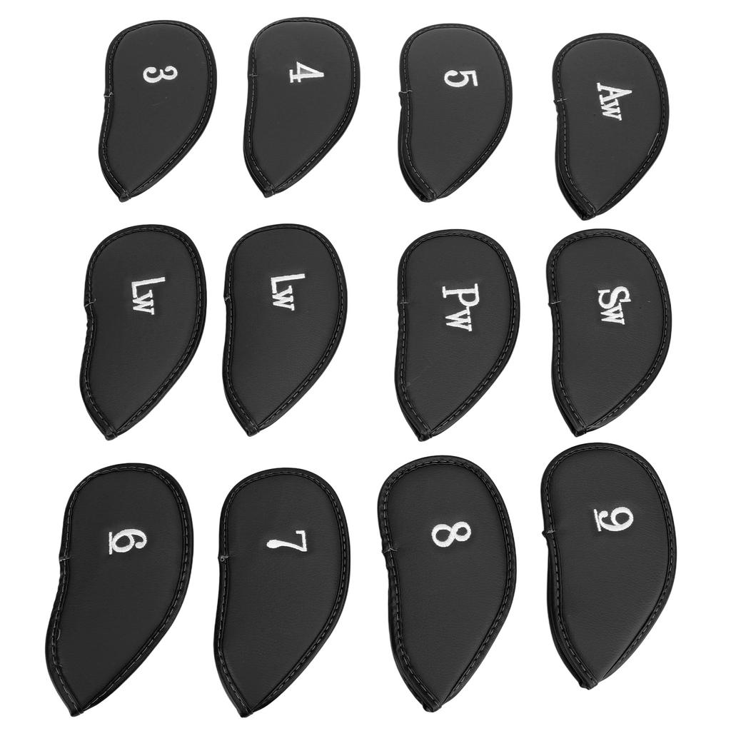 12Pcs Golf Iron Covers Set with Numbers Soft Protective Golf Head Cover Protective Headcover for