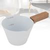 Wooden Handle Measuring Cup Clear Scale Measuring Spoon Convenient Milk Frothing Cup  Latte Art
