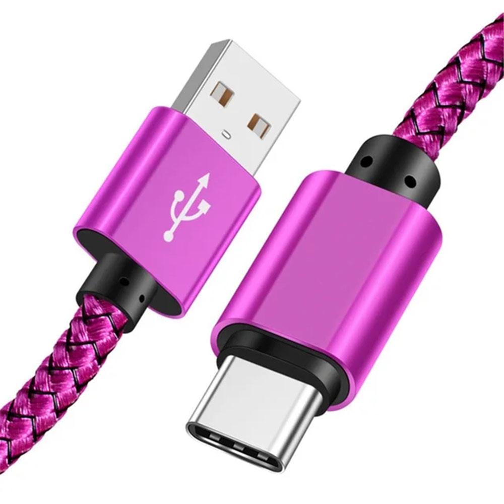 Nylon Data Cable Fast Charger USB A To Type C Charging Cable For Huawei Samsung   Android Phone TypeC Charging Device 1M 2M 3M