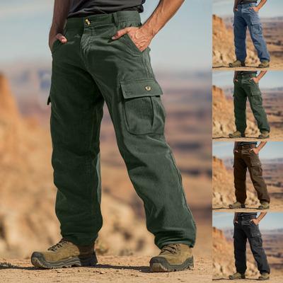 Herren Overalls Kordelzug Multi Pocket Freizeithose Wanderhose Baumwolltwillhose