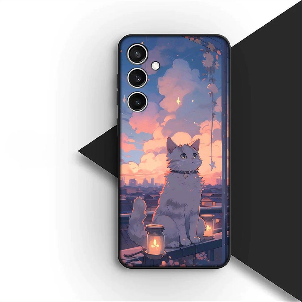 Cover for Xiaomi Redmi Note 12 11 10 A3 Pro 10A 10C 12C Note12 5G 4G Casing Phone Case Black Kitten Cat Eye Cute Anime