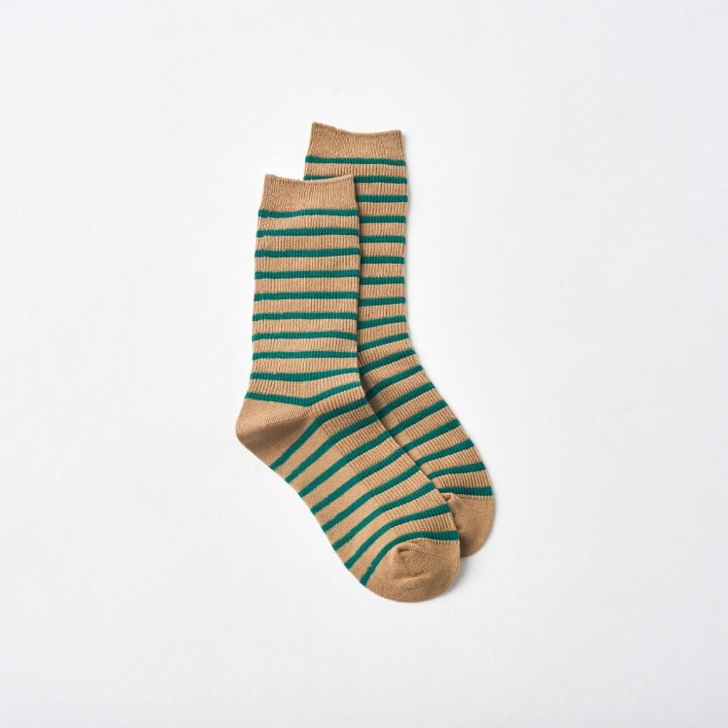 Det är Strumpor Smala Randiga Strumpor Beige Grön_FS0825014