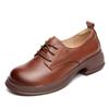 Damen-Loafer aus Rindsleder der ersten Schicht, Frühling und Herbst, neu, zum Schnüren, Retro-britischer Stil, einzelne Schuhe, kleine Lederschuhe, Damenschuhe
