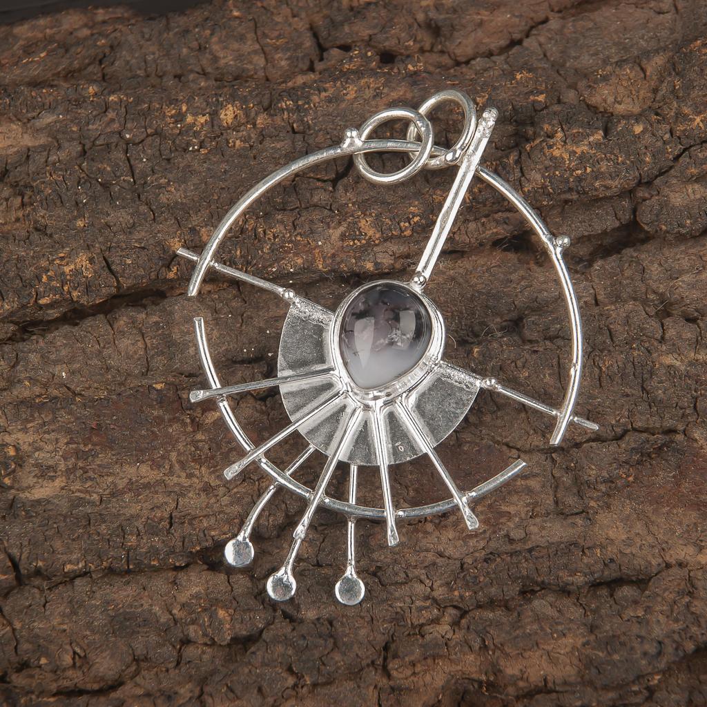 Dendrite Opal 925 Solid Sterling Silver Pendant, Handmade Gemstone Jewelry Pendant Gift For Birthday