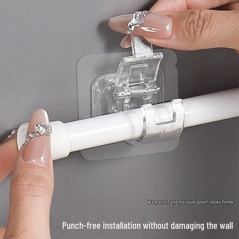 Retractable Multi-Purpose Rod: No-Drill Shower, Curtain, Drying, Kitchen, Door, Wardrobe Support.