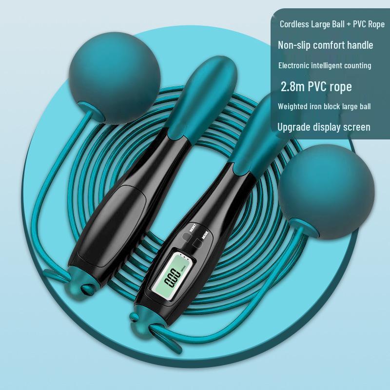 Wireless Cordless Weighted Jump Rope with Large Ball - Smart Fitness for Women