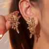 Luxury Temperament Colorful Shiny Crystal Earrings Women High-Grade Luxury Female Earrings Performance Earrings