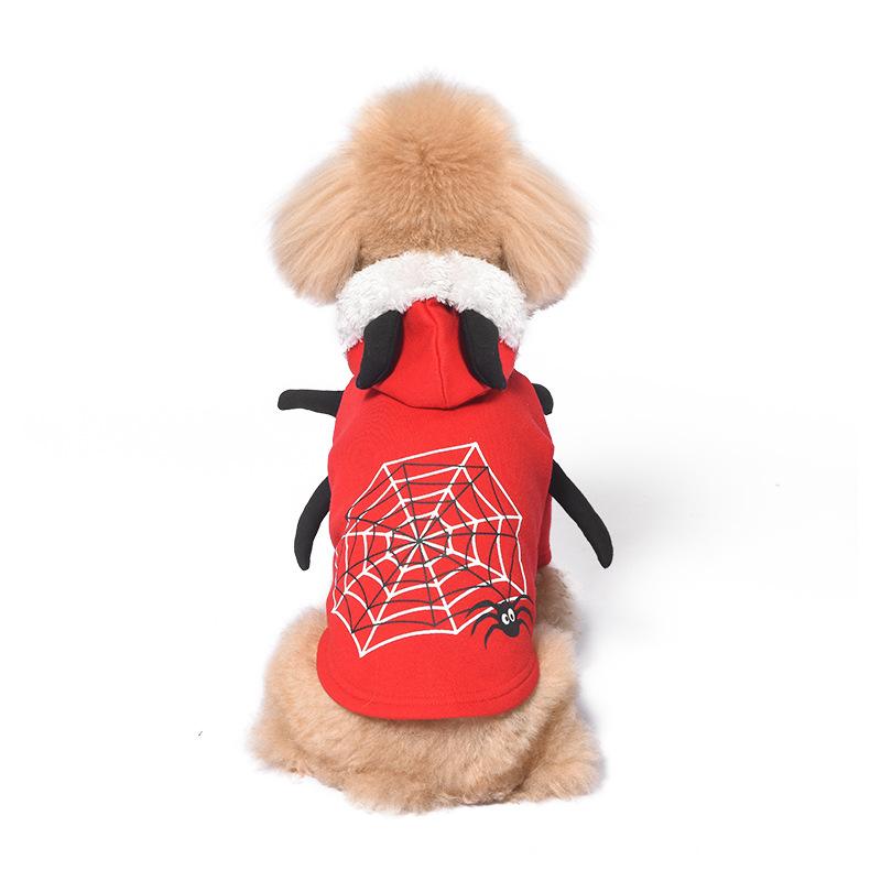 

Pet Christmas Dress Halloween Dog Dress Fleece Sweater Spider Transformation Dress Halloween Dress L червоний