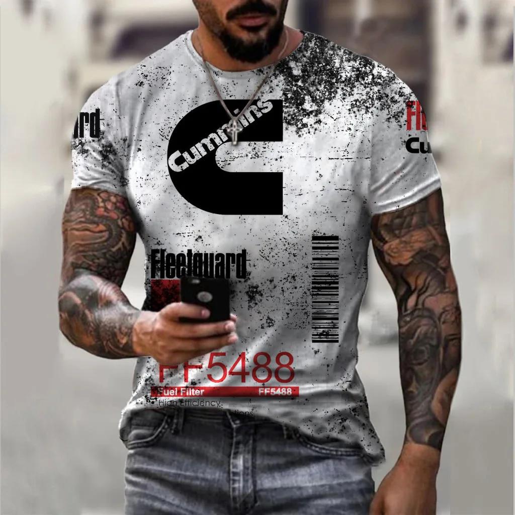 New Men's Casual 3D Graffiti Printed Summer Short Sleeve Fashion Niche Men's T-shirt Round Neck Loose Top T-shirt Comfortable