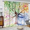 2pcs Van Gogh Starry Sky OilPainting Print Curtains Rod Pocket Curtain For Living Room Bedroom Office Kitchen Study Home Decor