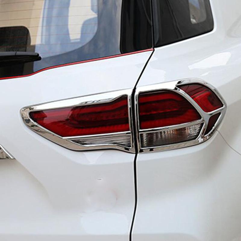 Car Detector ABS Chrome Cover Trim For Hyundai IX35 2018     Back Tail Rear Light Lamp Frame Parts Eyebrow 4PCs