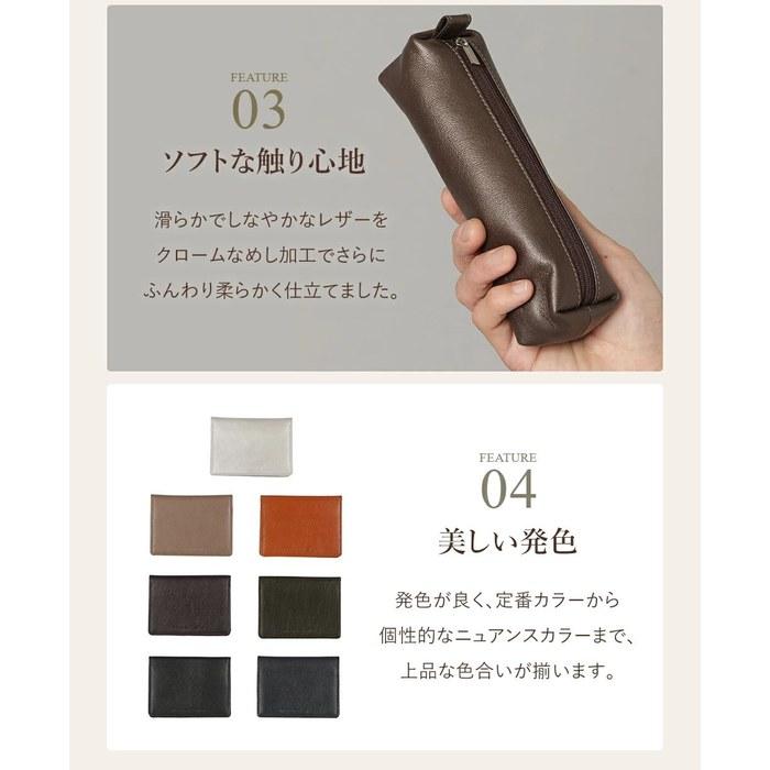 [G Genuine Leather] Leather Card Case License Holder Pass Case Leather Real Leather Men's Women's Slim Stylish Bifold Silver New Color