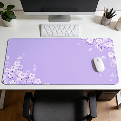 Purple Flower Aesthetic Xxl Mouse Pad Gamer Offices Accessories Table Pads Keyboard Mat Mausepad Gaming Pc Deskmat Mousepad Desk
