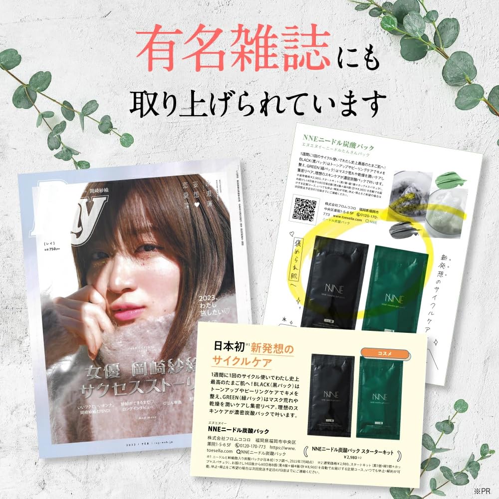 New Cycle Care NNE Needle Carbonated Pack Needle Clay Cica Pore Black and 4 Packets Each Idea [Carbonated Pack, Beauty, Pack, Pack, Reducing,