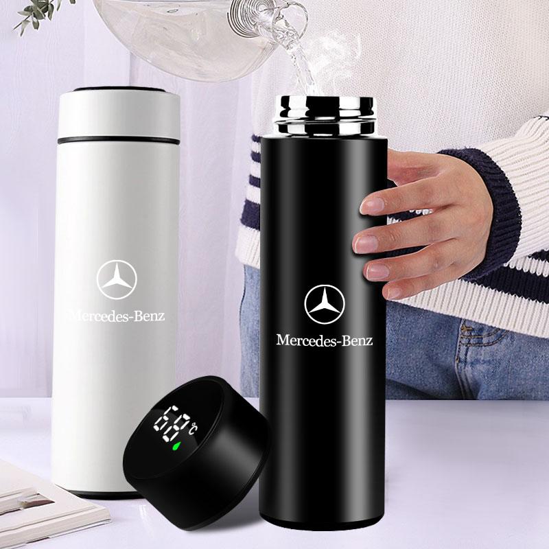 Car Smart Thermos Bottle With Temperature Display Coffee Cup For Mercedes Benz AMG A C E GLC GLA GLE GLB Class W177 W205 W212 W213 X253 X156 W166 X247