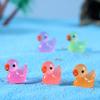 10Pcs Fluorescent Statues Creative Shape Vibrant Color Adorable Appearance Hand-crafted Luminous Tiny Duck Statues Miniature Animal Figures Supplies