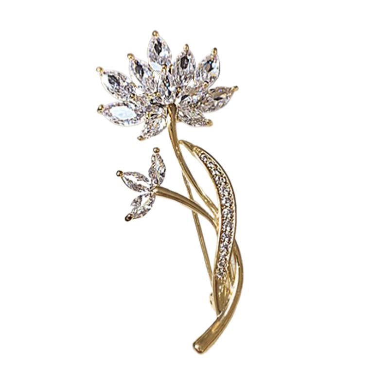 Fashion White Flower Brooches Women Metal Bouquet Brooch Pin Pastoral Style Jewelry Gifts Party Clothes Accesories