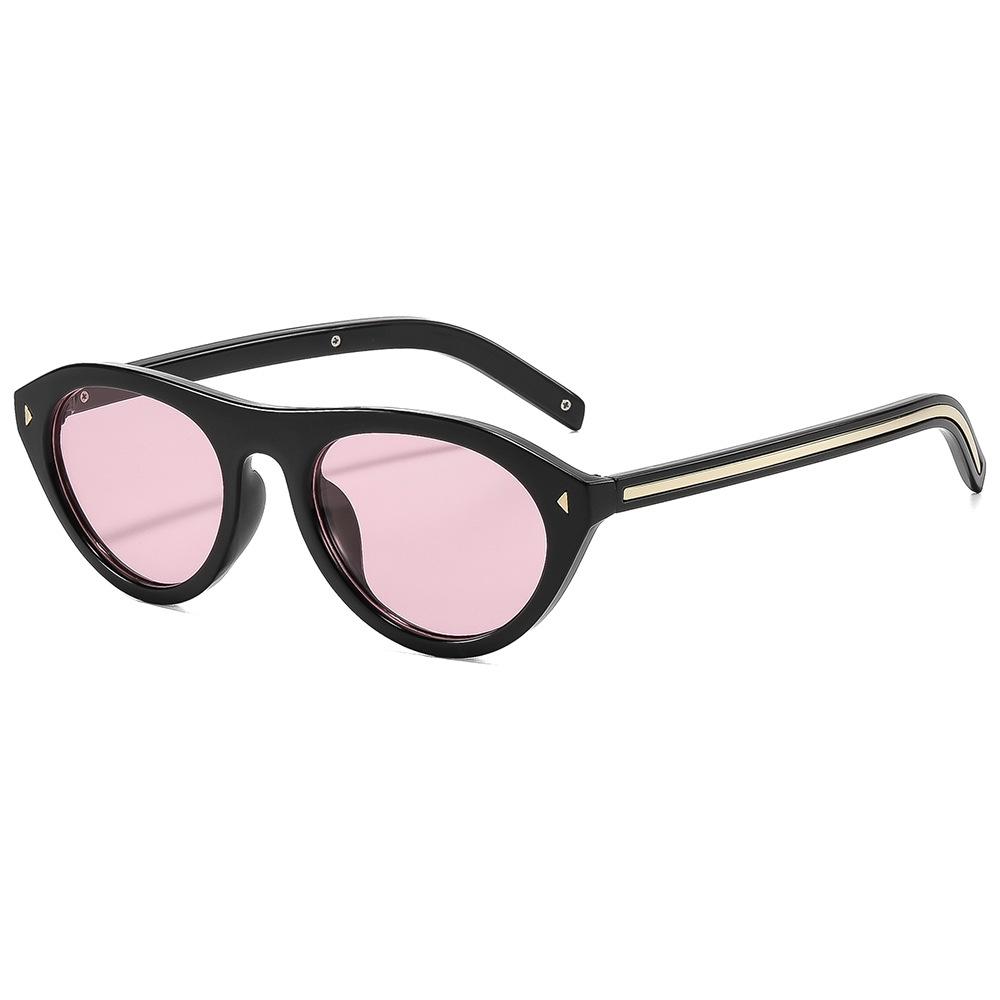 Fashion P's new retro cat's eye women's sunglasses, sunscreen rice nail sunglasses, European and American big-name oval men's sunglasses
