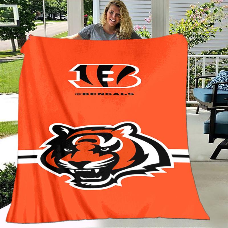1pc Blanket - Cincinnati Bengals LOGO Print Design, Lightweight Blanket for Sofa, Bed- Soft &Warm, Gift for All Seasons
