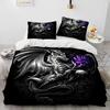 Dragon 3D Cartoon Comforter Bedding Set,Duvet Cover Bed Set Quilt Cover Pillowcase,King Queen Size Bedding Set for Adult Child