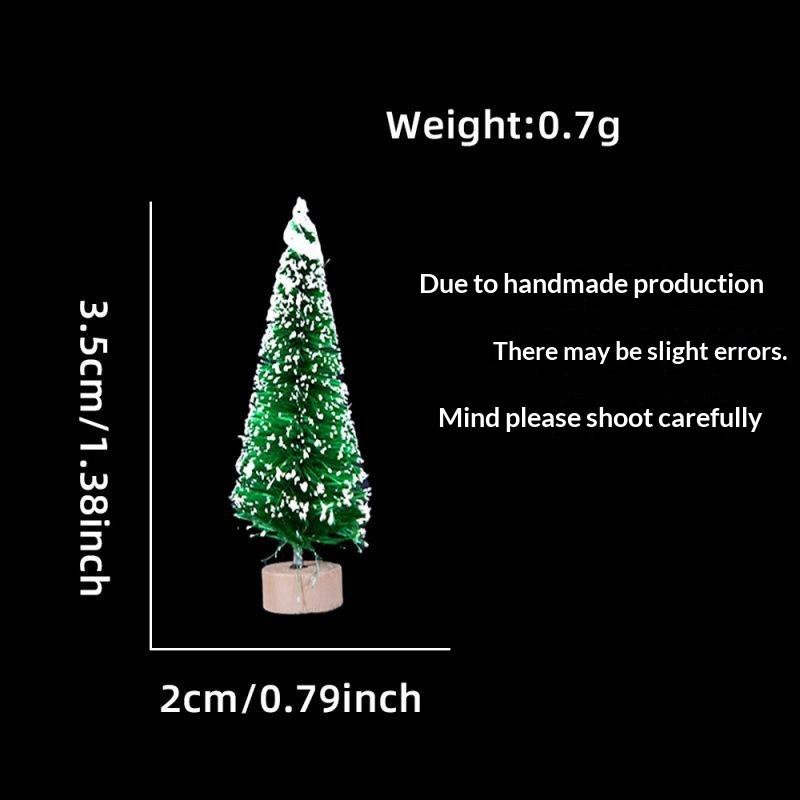 Mini Artificial Christmas Trees With Snow Frosted Finish Wooden Bases For Tabletop Decor Holiday Party Home Diy Crafts